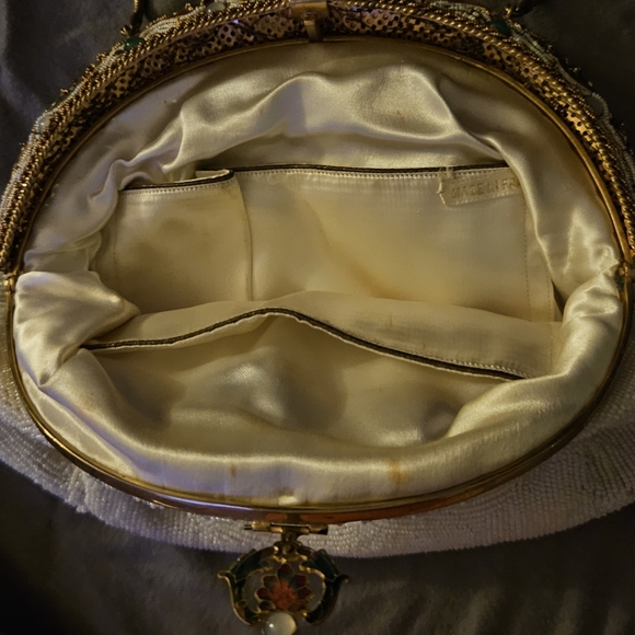 Lady's Vintage 1930's by Whiting&Davis Beaded Point de Beauvais Embroidered - Picture 5 of 8